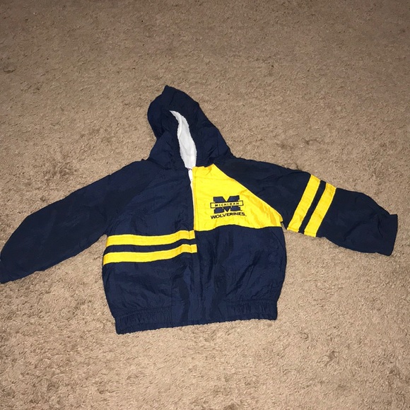 Park Bench Kids Jackets Coats Michigan Wolverines Ncaa Wind